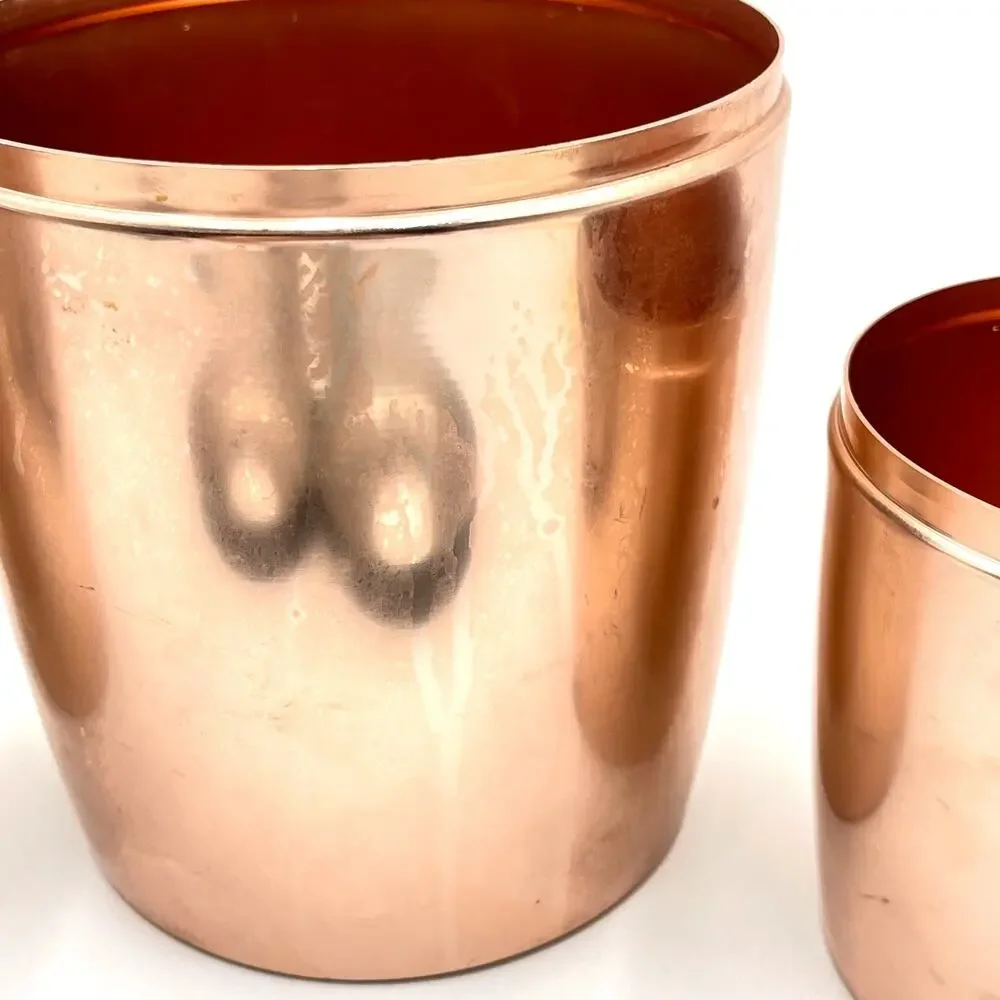 Vintage West Bend Rose Copper Aluminum 3 Piece Canister Set